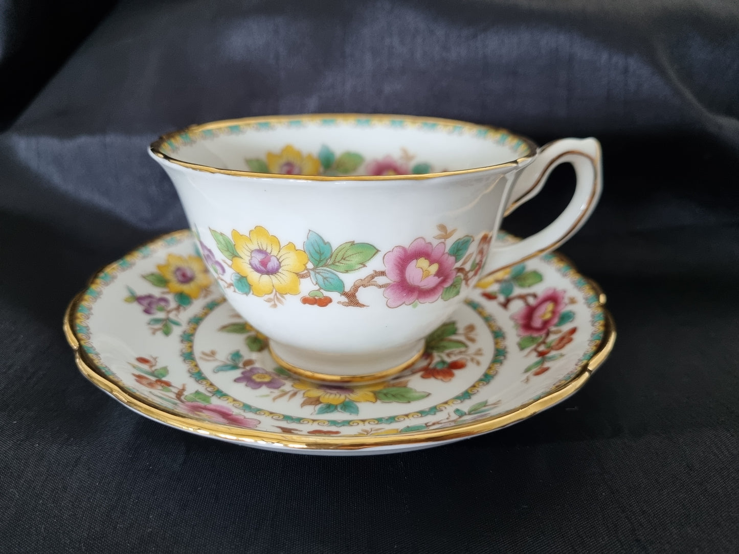 Mandalay Vintage Tea Cup and Saucer floral pattern