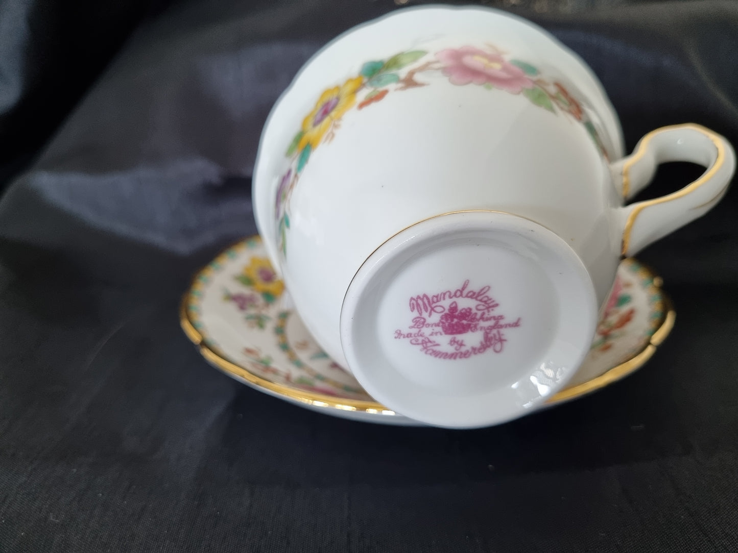 Mandalay Vintage Tea Cup and Saucer floral pattern