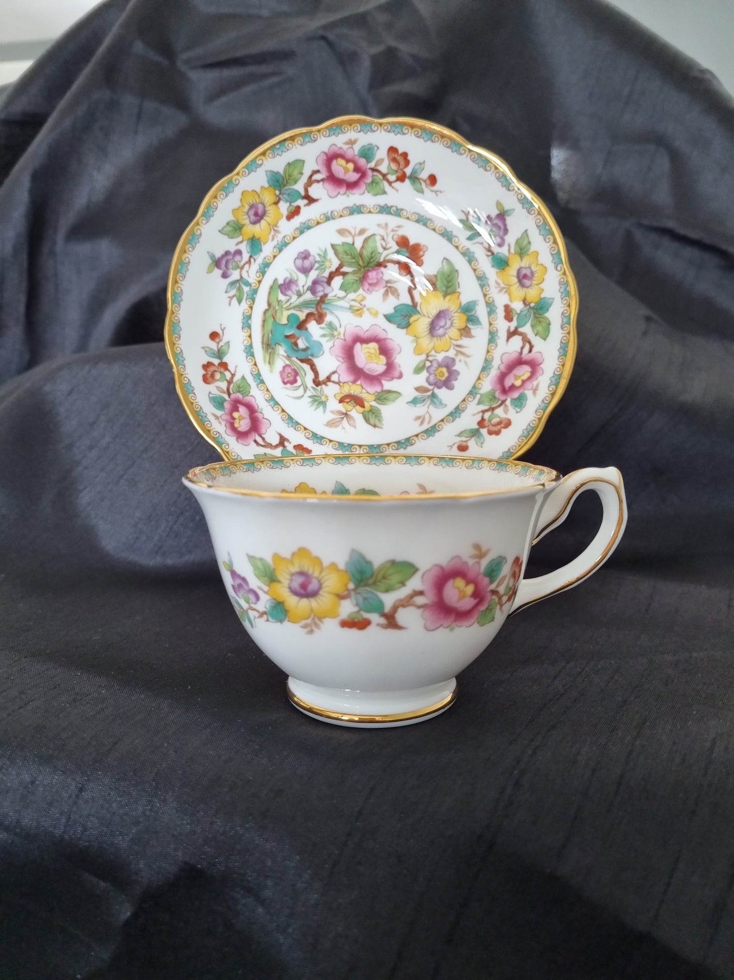 Mandalay Vintage Tea Cup and Saucer floral pattern